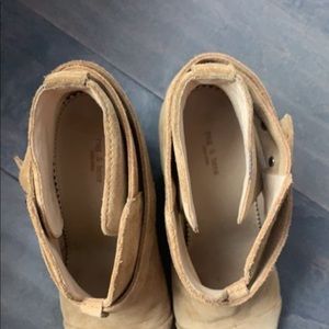 Tan suede Rag & Bone Harrow round-toe ankle boots
